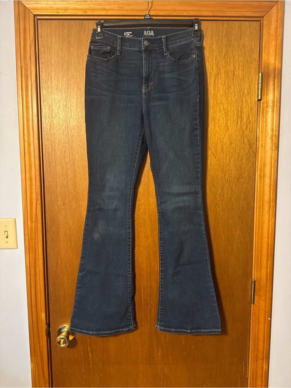 a.n.a Dark Blue Flare Jeans - Mid Rise Wide Leg